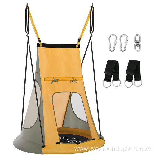 Outdoor and Indoor Kids Hanging Swing with Tent